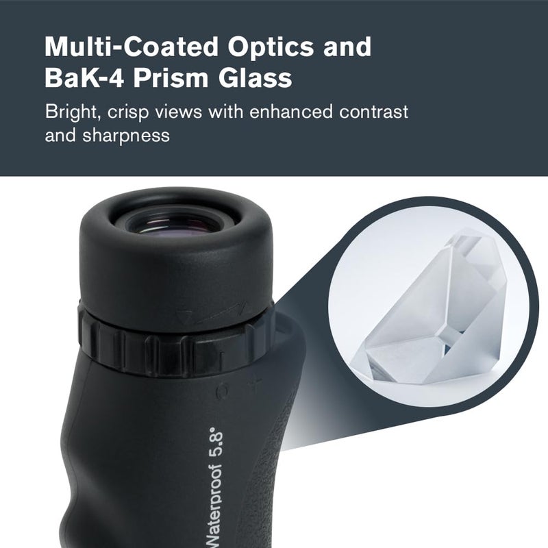 Celestron â€“ Nature 10x25 Monocular â€“ Ideal for Hiking and Wildlife Viewing â€“ Multi-Coated Optics â€“ 25mm Objective Lens â€“ BaK-4 Prism â€“Twist-Up Eyecup â€“ Waterproof & Fogproof - Image 3